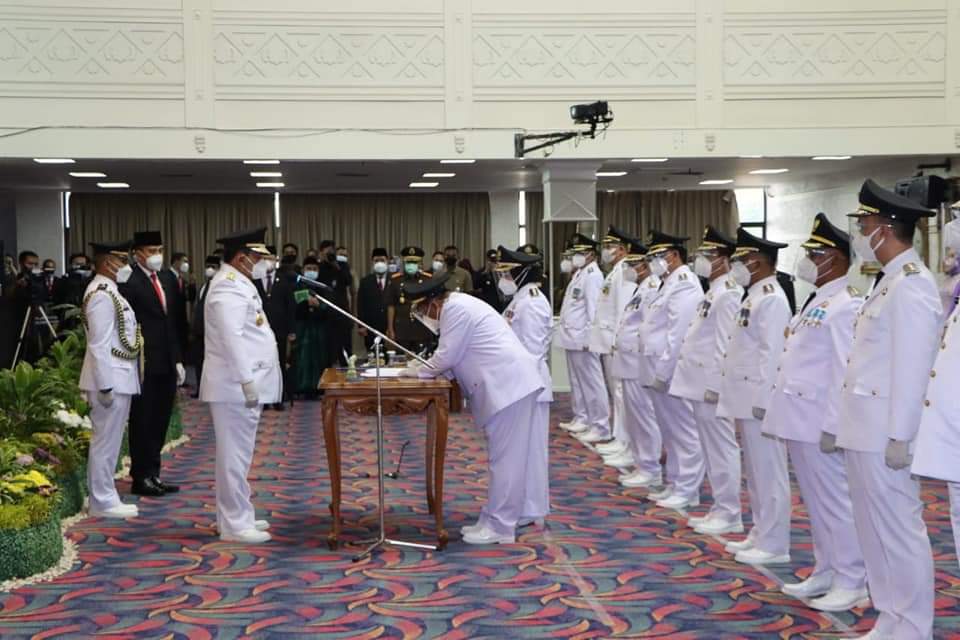 Gubernur Lampung Arinal Djunaidi Lantik 7 Kepala Daerah Hasil Pilkada 2020