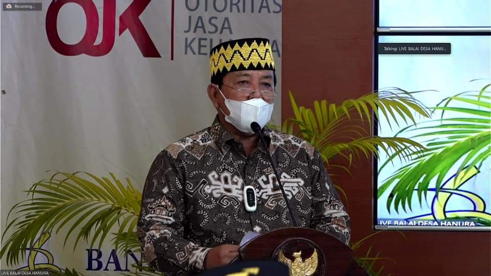 Gubernur Lampung, Arinal Djunaidi memberikan sambutan pada acara Launching Smart Village dan Pencanangan Bulan Bhakti Gotong Royong Masyarakat (BBGRM) Tahun 2021
