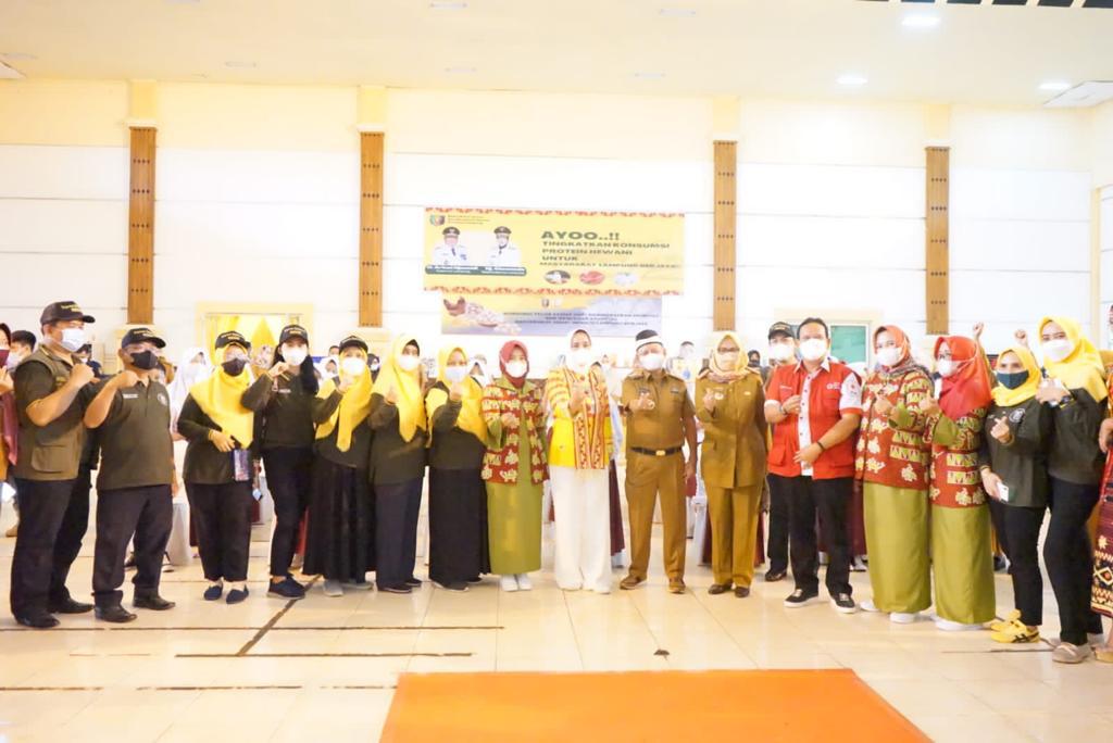Ketua TP. PKK Provinsi Lampung Kampanyekan Gizi Produk Peternakan