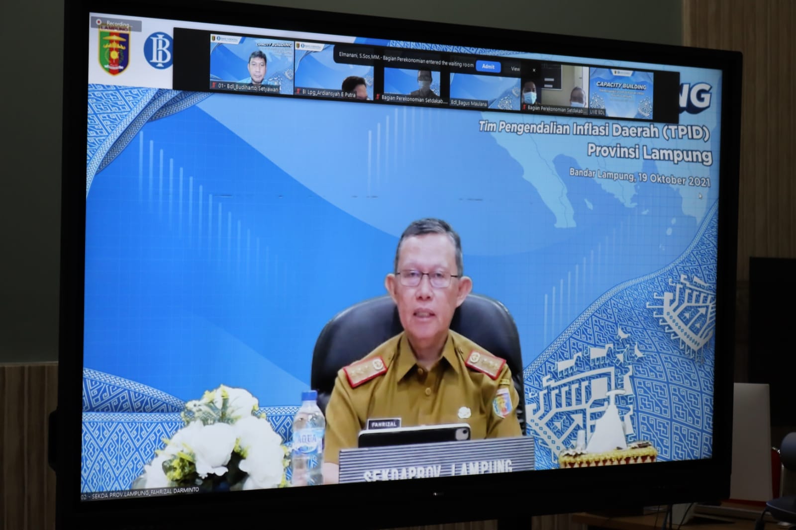 Sekdaprov Lampung Buka Capacity Building Penyusunan dan Evaluasi Laporan TPID Provinsi Lampung