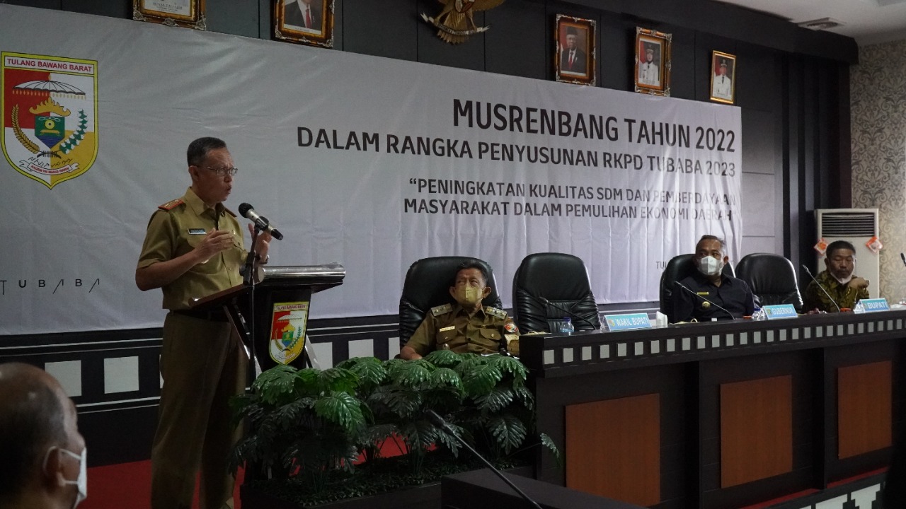 Gubernur Buka Musrenbang Dalam Rangka Penyusunan Rencana Kerja Daerah Tahun 2023 Kabupaten Tulangbawang Barat