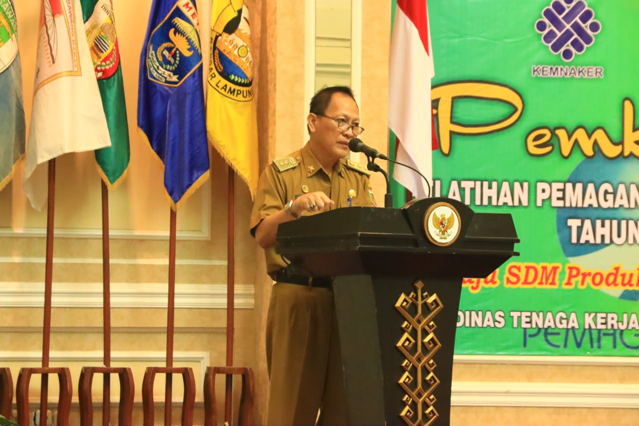Asisten Bidang Pemerintahan dan Kesra Pemprov Lampung Buka Pelatihan Pemagangan Dalam Negeri Tahun 2022