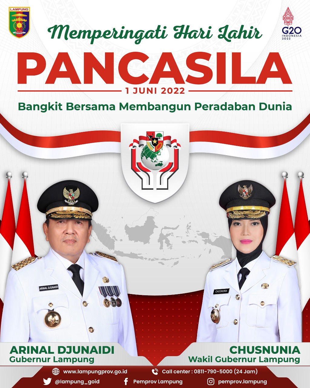 Selamat Hari Pancasila 1 Juni 2022. Bangkit Bersama Membangun Peradaban Dunia