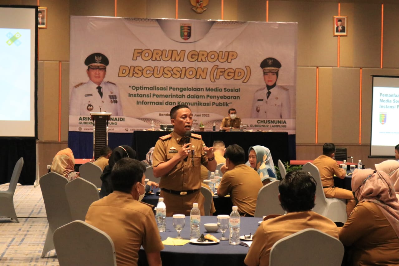 Dinas Kominfotik Provinsi Lampung Gelar FGD Admin Media Sosial Seluruh Instansi Lingkungan Pemerintah Provinsi Lampung