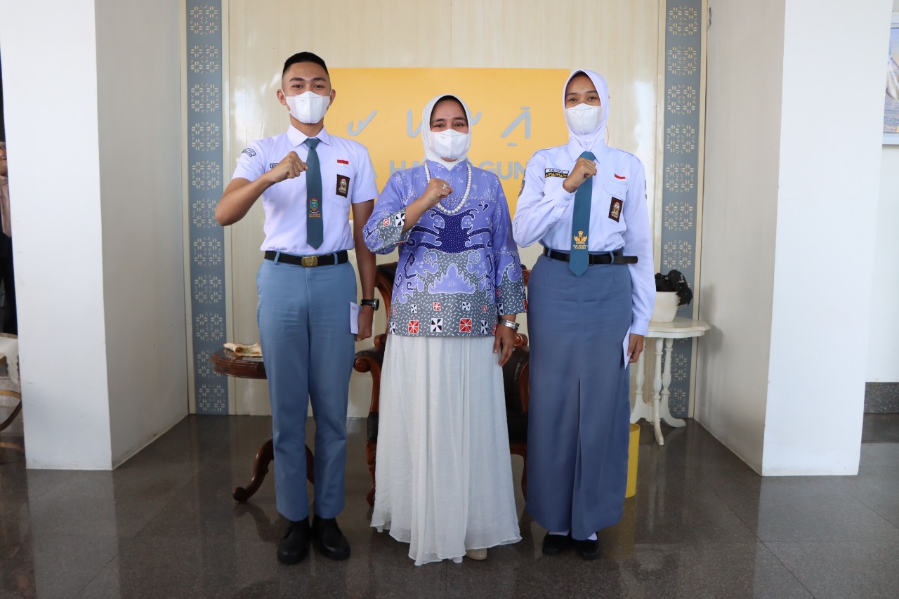 Ketua TP PKK Provinsi Lampung,  Audensi Bersama Dua Siswa Terpilih Anggota Paskibraka Nasional