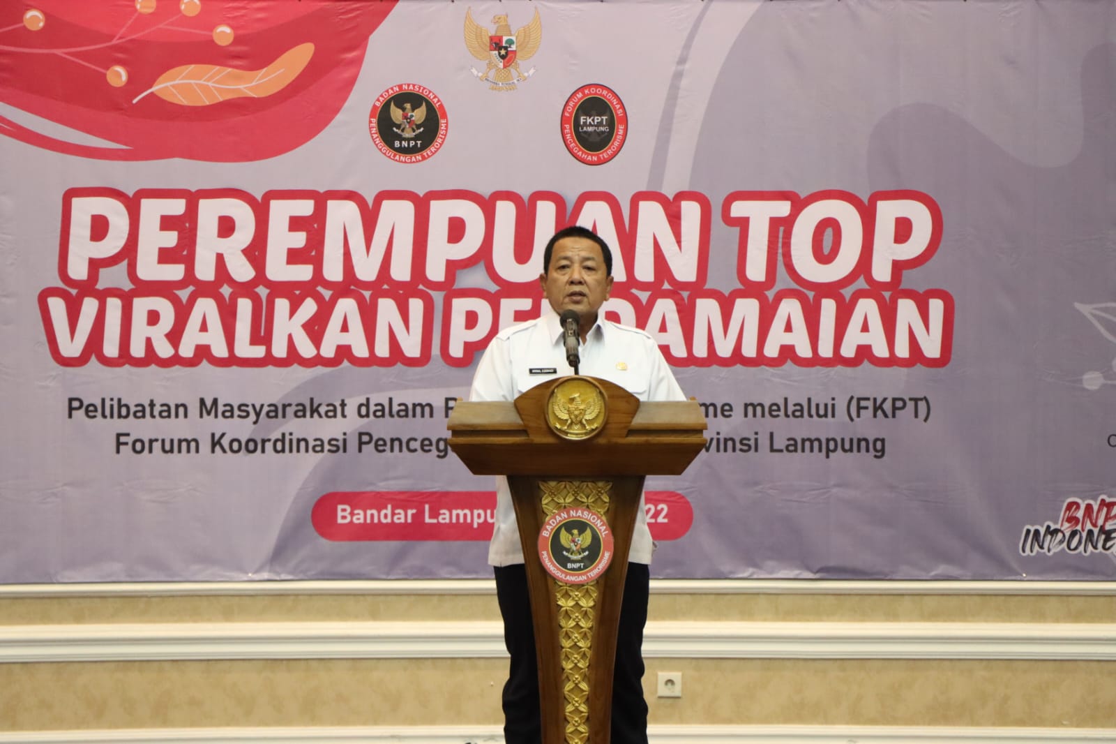 Gubernur Arinal Djunaidi Buka Acara Perempuan TOP Viralkan Perdamaian Dalam Pencegahan Terorisme Dan Radikalisme