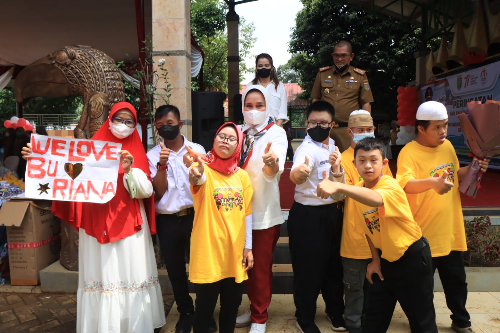 Peringatan Hari Anak Nasional Tingkat Provinsi Lampung dan Peringatan HUT RI ke-77, Ketua Umum PKDL Semangati dan  Ajak  Orangtua Mendidik dan Merawat Anak-anak Penyandang Disabilitas