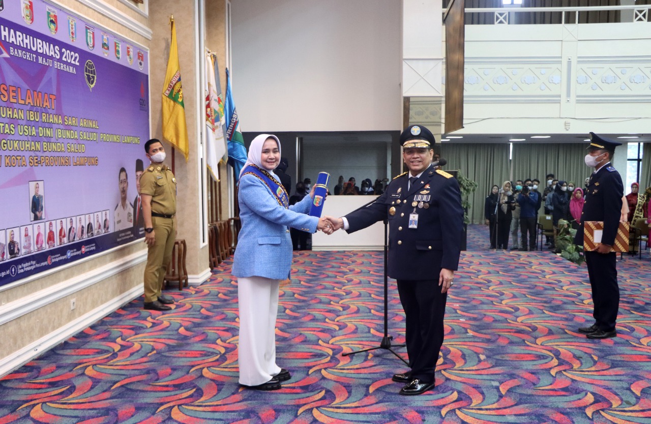 Riana Sari Arinal Dikukuhkan Sebagai Bunda Sadar Lalulintas Usia Dini Provinsi Lampung Masa Bakti 2022 - 2027