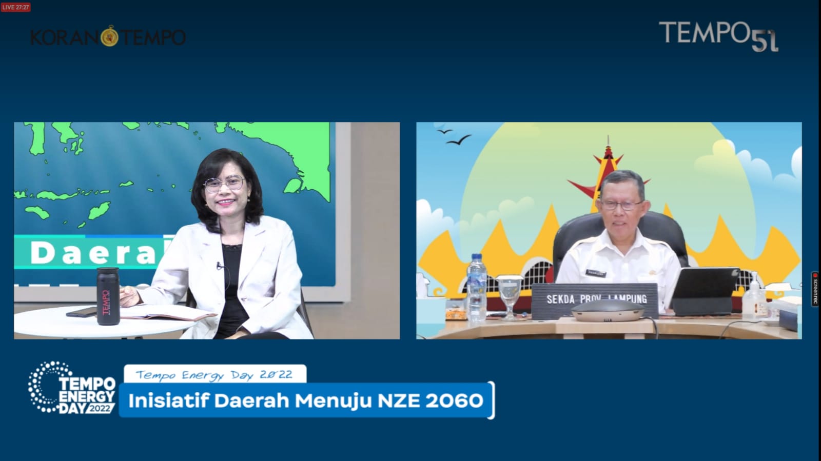Sekretaris Daerah Provinsi Lampung,  Fahrizal Darminto  menjadi narasumber Tempo Energy Day 2022 dengan Tema "Inisiatif Daerah Menuju NZE 2060,"