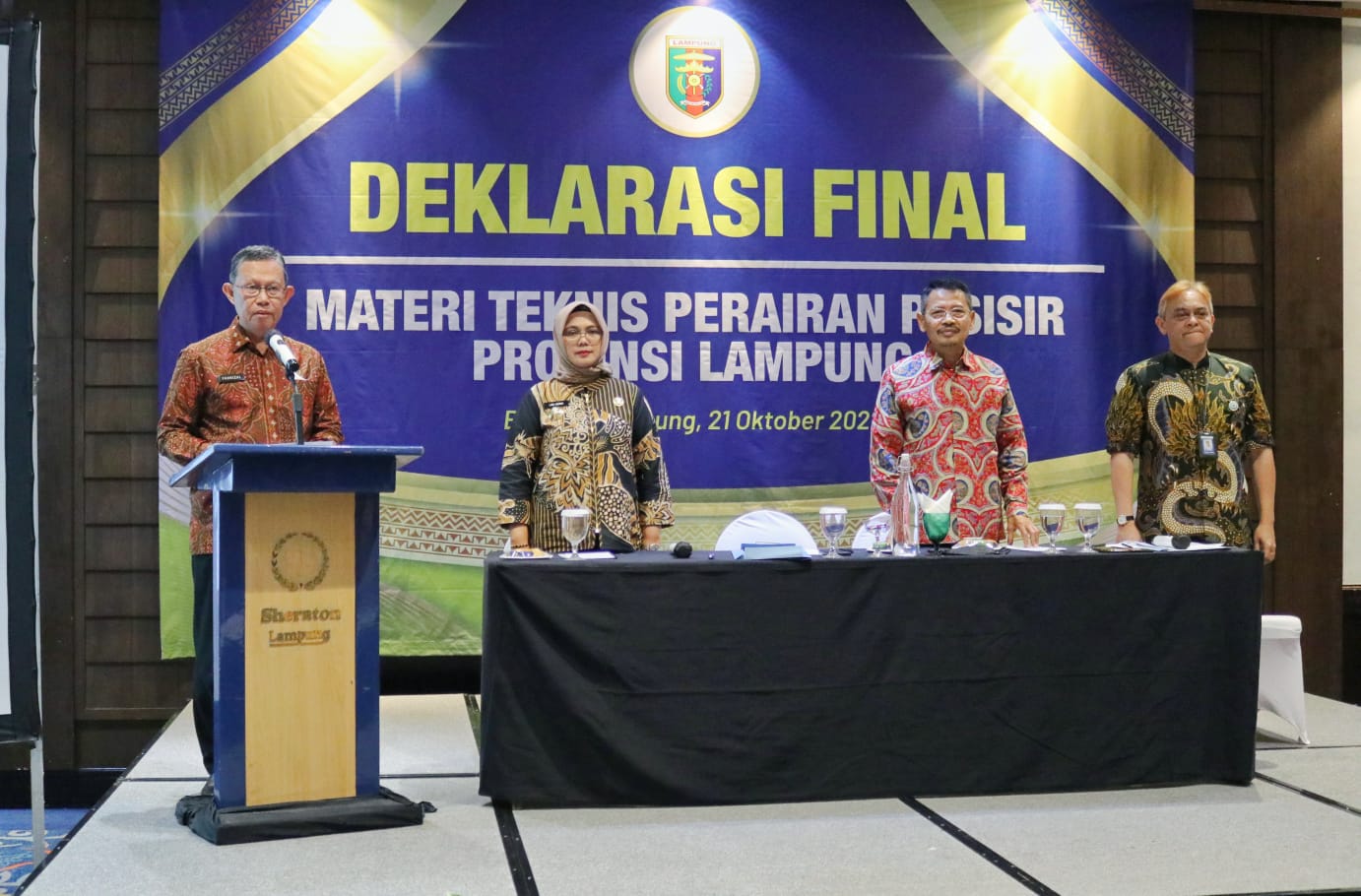 Sekretaris Daerah Provinsi Lampung Memimpin Deklarasi Final Materi Teknis Perairan Pesisir Provinsi Lampung