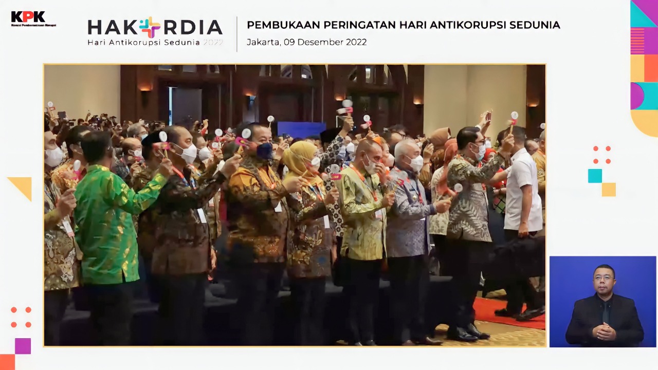 Gubernur Arinal Djunaidi Menghadiri Acara Puncak Peringatan Hari Anti Korupsi Sedunia Tahun 2022