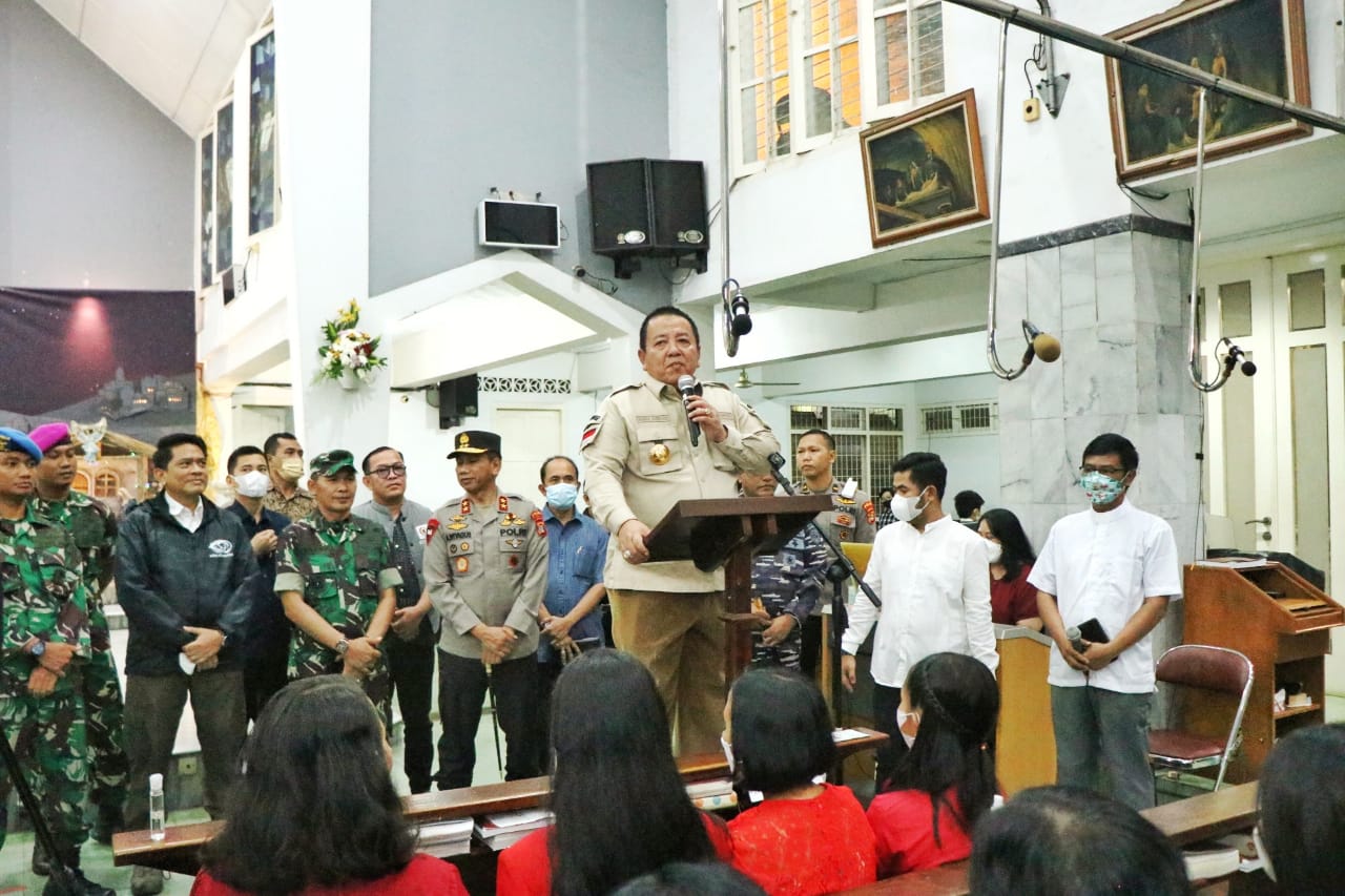Gubernur Arinal Bersama Forkopimda Monitoring Pengamanan Misa Natal 2022