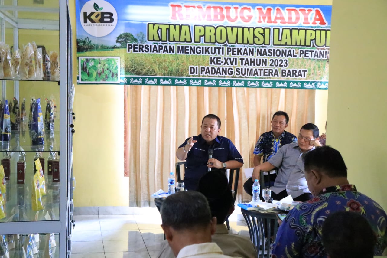 Hadiri Rembug Madya KTNA Provinsi Lampung, Gubernur Arinal Dorong Semangat Tingkatkan Pendapatan Petani