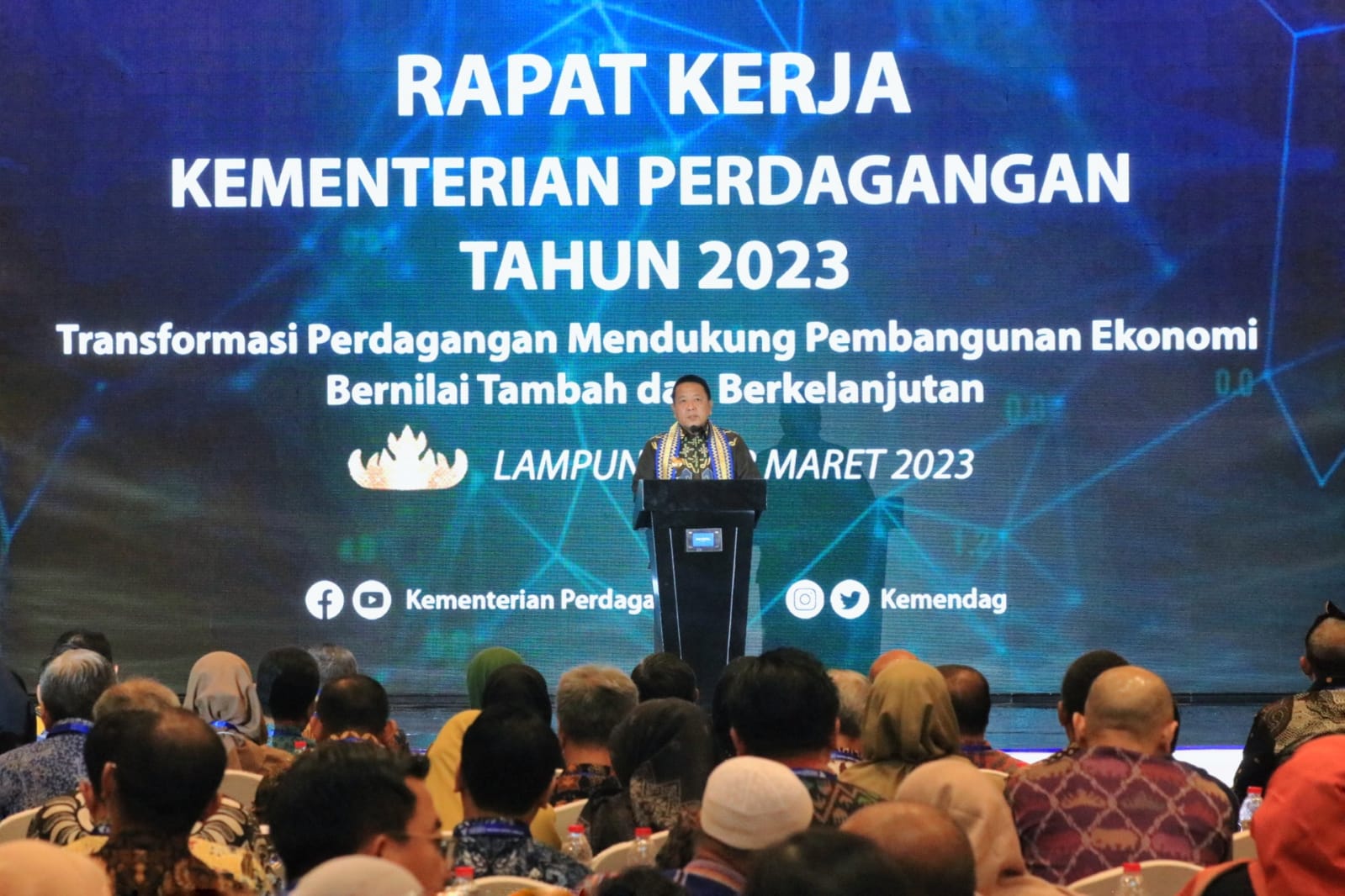 Menteri Perdagangan RI Buka Raker Kementerian Perdagangan, Gubernur Arinal Sampaikan Sejumlah Capaian Kinerja Sektor Perdagangan  Provinsi Lampung