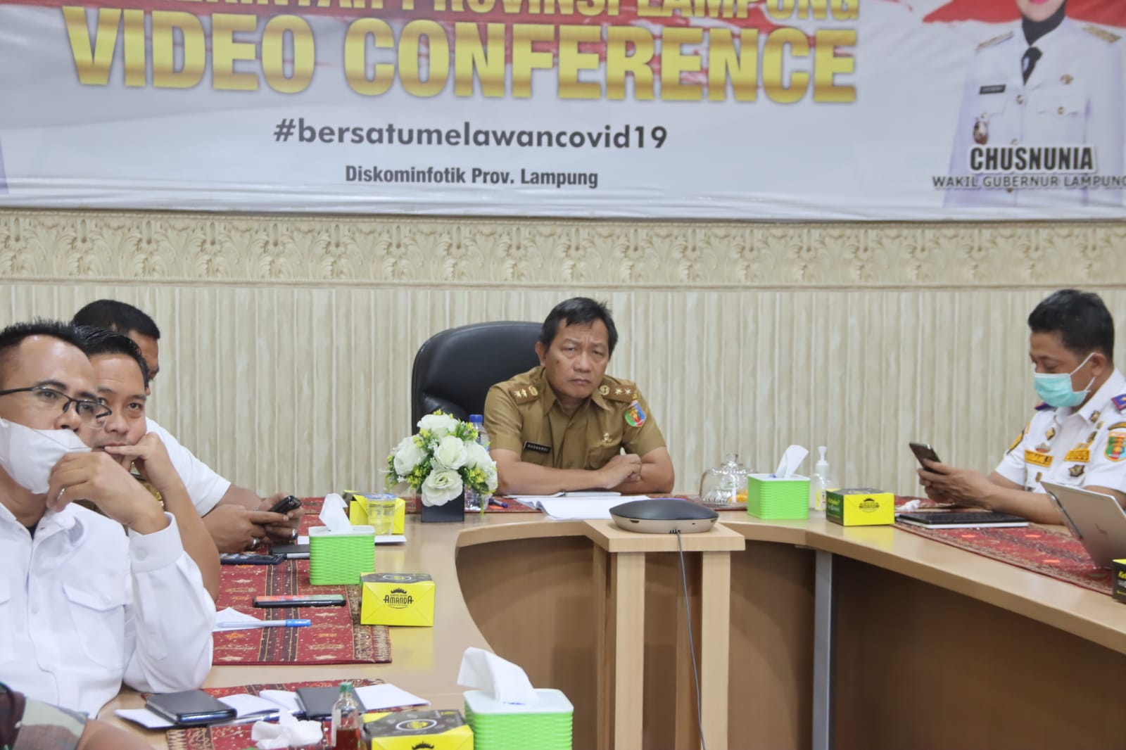 Pemprov  Lampung  Mengikuti Rapat Koordinasi Pengendalian Inflasi Daerah Bersama Mendagri_