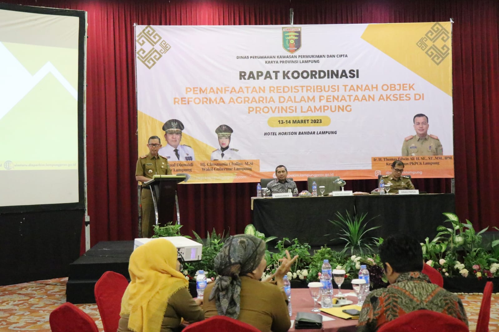 Sekretaris Daerah Provinsi Lampung Membuka Rapat Koordinasi Pemanfaatan Redistribusi Tanah Objek Reforma Agraria di Dalam Penataan Akses di Provinsi Lampung