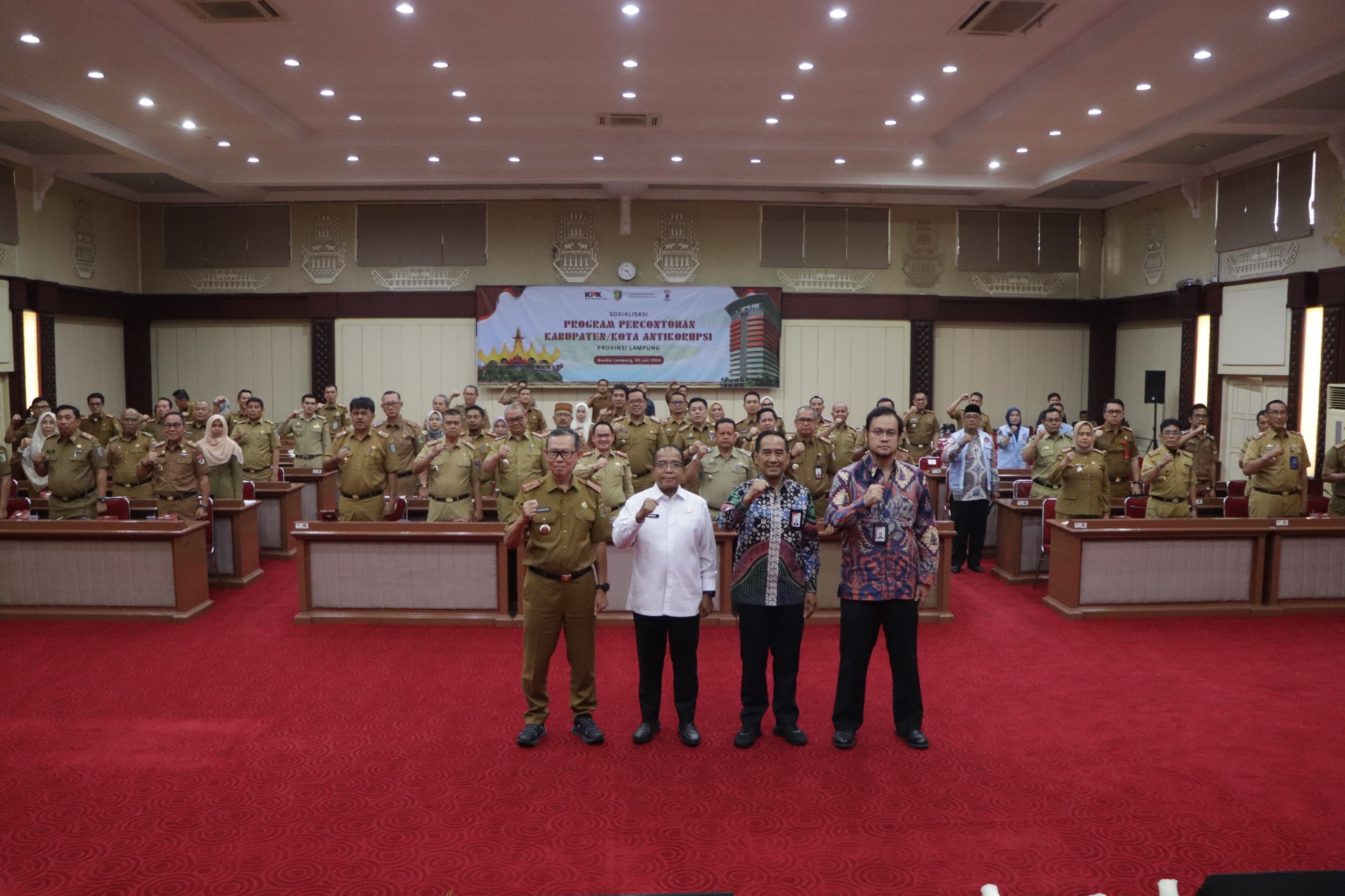 Upaya Penguatan Budaya Anti Korupsi dan Bangun Integritas, Pj. Gubernur Lampung Buka Kegiatan Sosialisasi Program Percontohan Kabupaten dan Kota Anti Korupsi