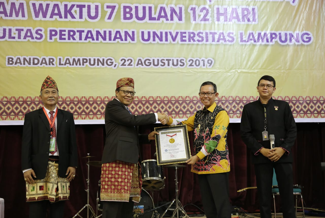 Pemprov Lampung Harapkan Rekor MURI Unila Berdampak Bagi Program Lampung Berjaya