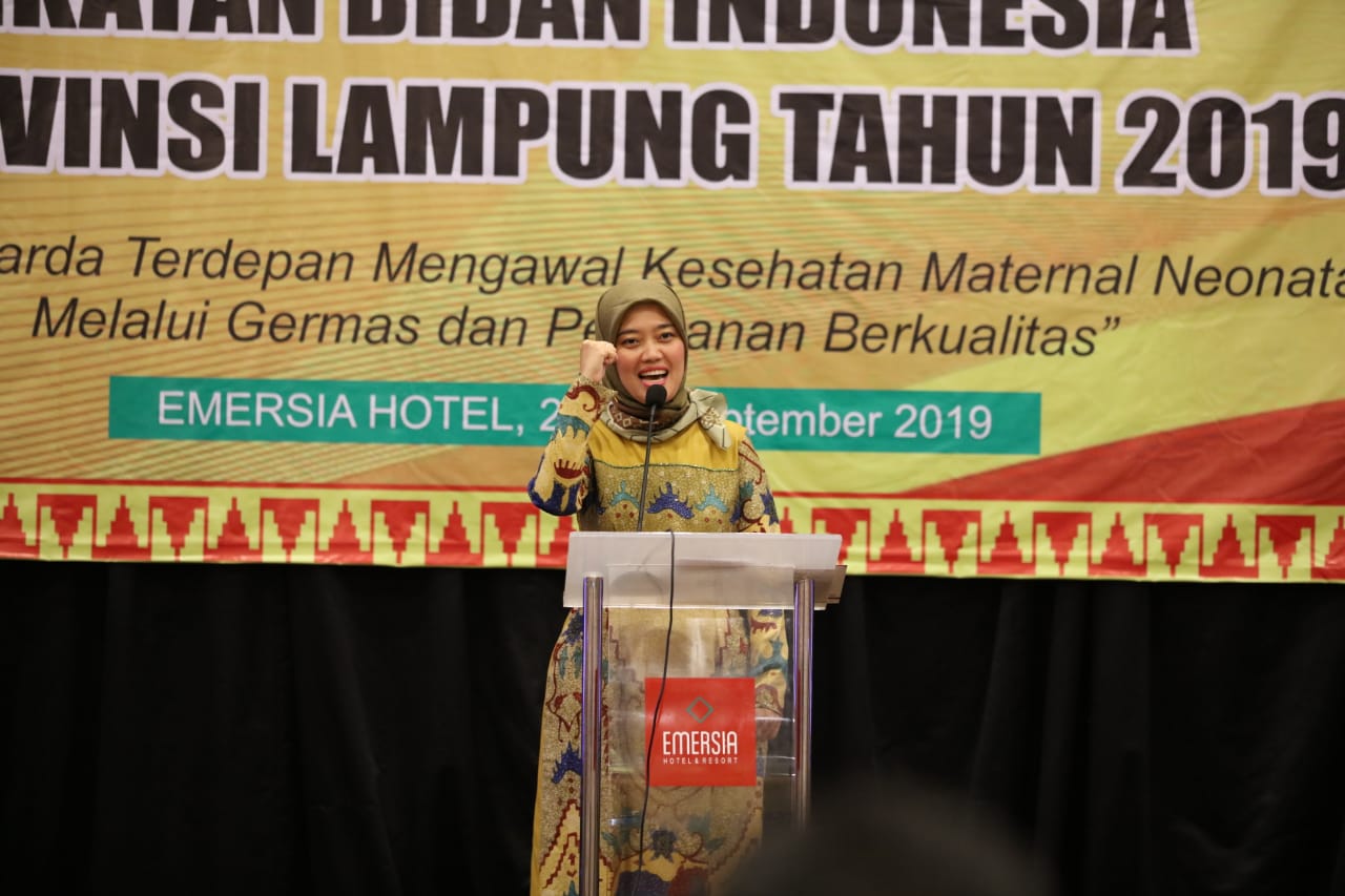 Wagub Nunik Ajak Ikatan Bidan Indonesia Lampung Kolaborasi Untuk Tingkatkan Derajat Kesehatan