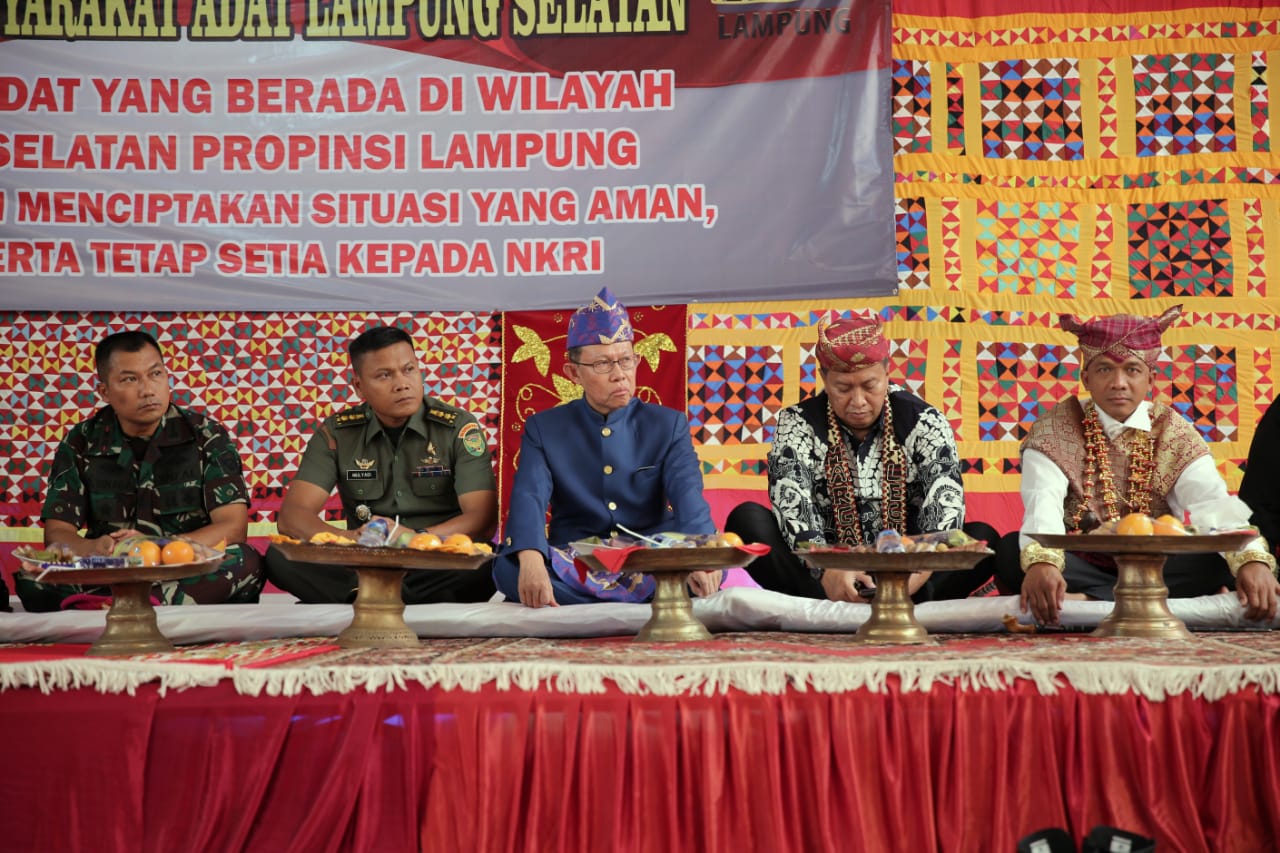 Halal Bihalal Masyarakat Adat di Lamsel, Menhan Ryamizard Minta Jaga Keberagaman dalam Bingkai Persa