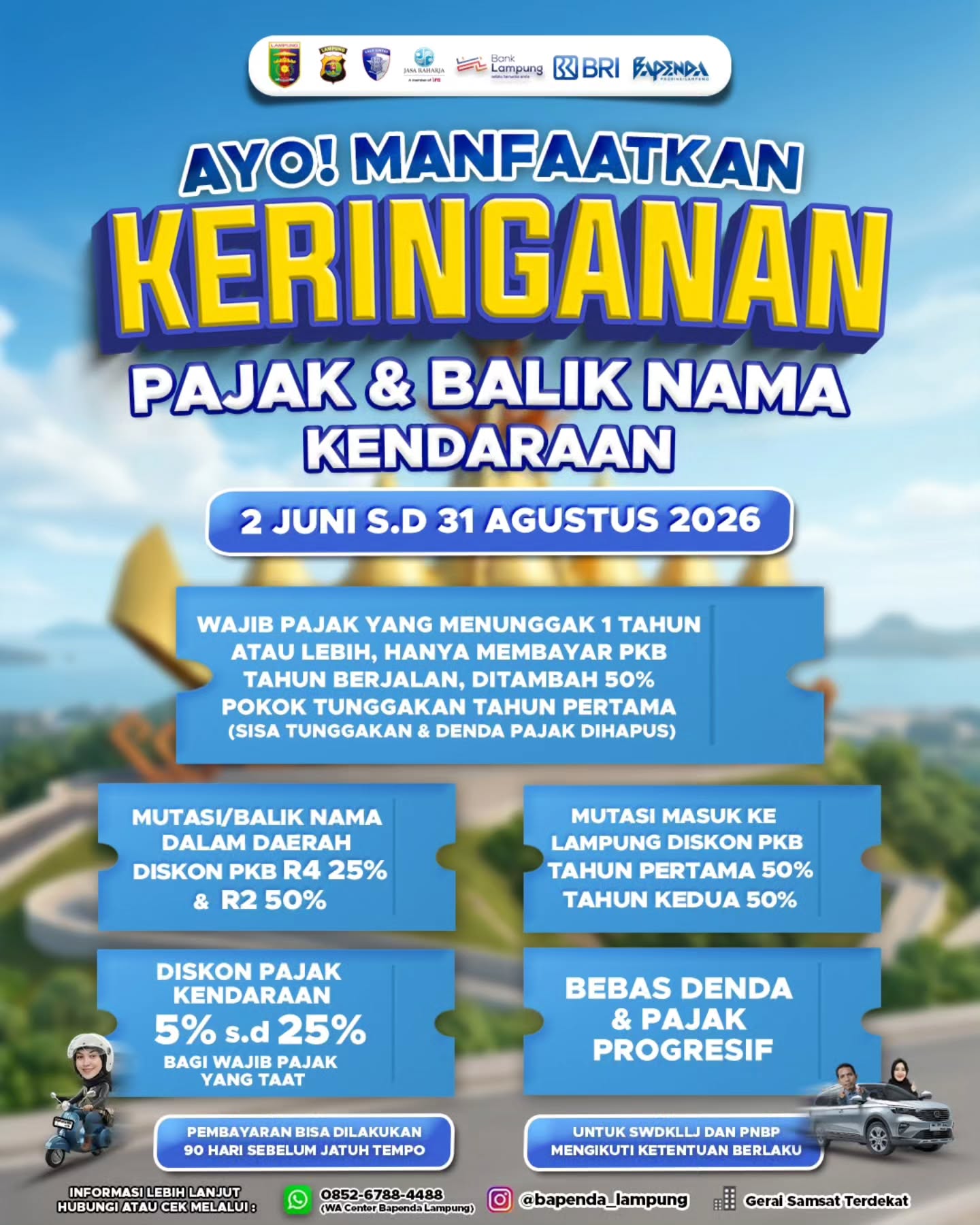 Informasi Keringanan Pajak Kendaraan Bermotor 2026 https://lampungprov.go.id